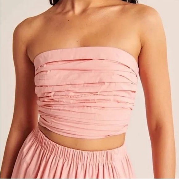 Abercrombie & Fitch Pink Layered Tube Top with Straps - Picture 1 of 4